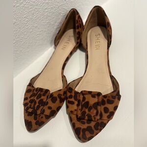 SHEIN Leopard Flats in Brown and Black